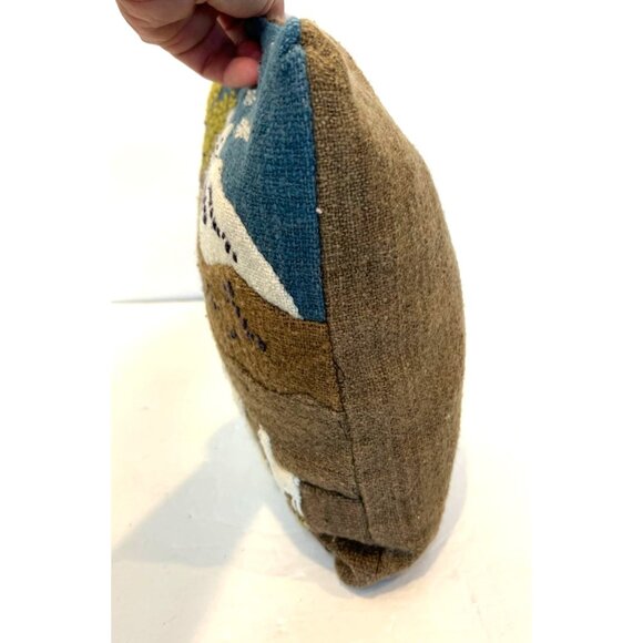 Hand Stitched Freddy A Wool Pillow Featuring Llamas Mountains Peru - Picture 5 of 6